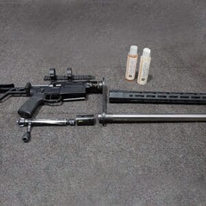 Sig Cross barrel Install Service by Straight Jacket Armory, ready to be assembled on work bench