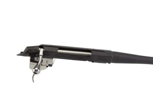 Barreled bolt action Tikka T3X with factory barrel close up right side
