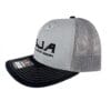 SJA grey embroidered trucker hat side view