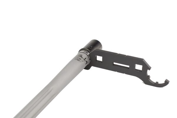 Straight Jacket Armory's proprietary wrench made to remove Qfix from barrel